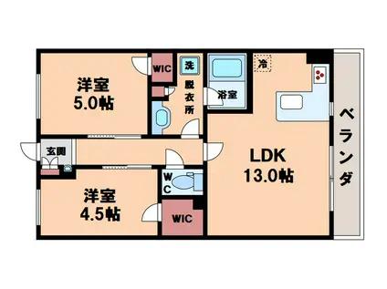 フェルム TENNOJI イースト(2LDK/9階)の間取り写真