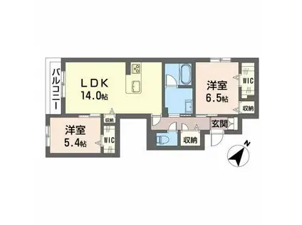 ブルームコート(2LDK/2階)の間取り写真