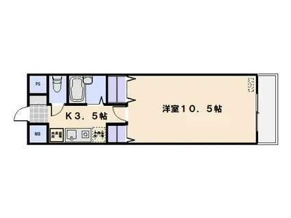 サンスピアリア(1K/5階)の間取り写真