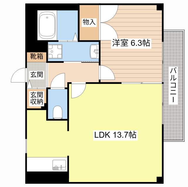 ハイツKSN(1LDK/2階)の間取り写真