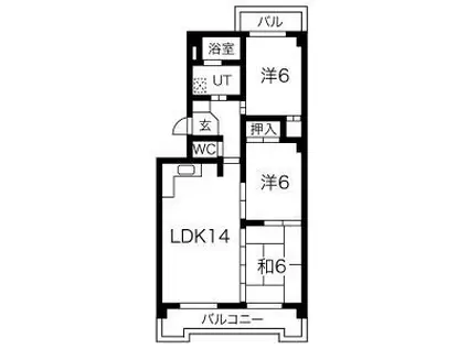 インテリジェント星ヶ丘II号館(3LDK/4階)の間取り写真