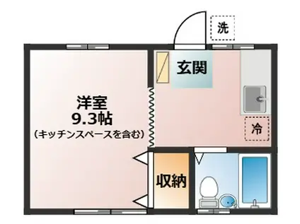 シティハウス(ワンルーム/1階)の間取り写真