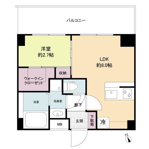 セレニテ兵庫エクラ(1LDK/8階)の間取り写真