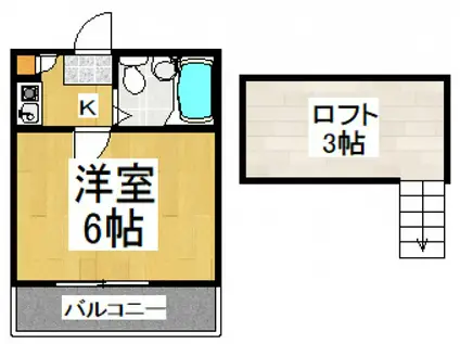 パレス清瀬β(1K/1階)の間取り写真