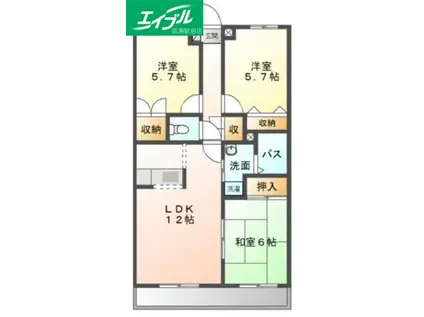エランドールII(3LDK/2階)の間取り写真