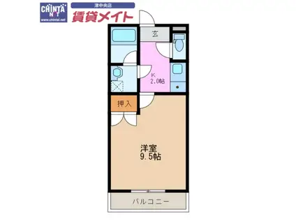 コーポバロン 中野(1K/1階)の間取り写真