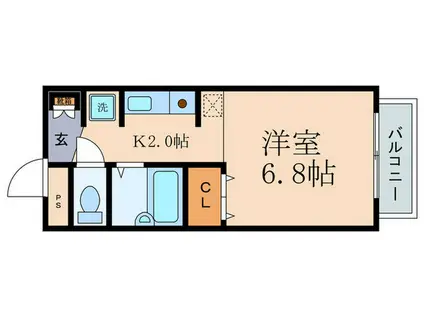 MNK2マンション(1K/4階)の間取り写真