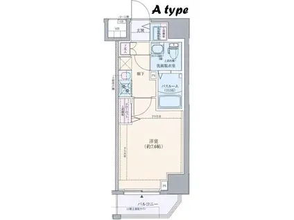 グランドロアール南巽(1K/8階)の間取り写真