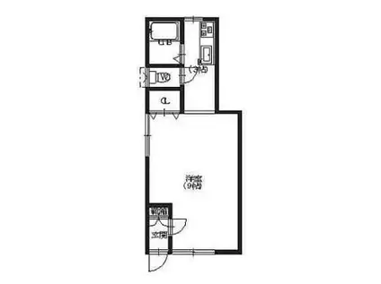 ピアハイツ(1K/1階)の間取り写真