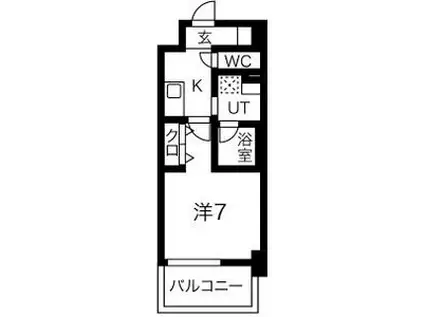 ジュール亀島(1K/3階)の間取り写真