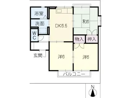 ブルージュオオブ(3DK/2階)の間取り写真