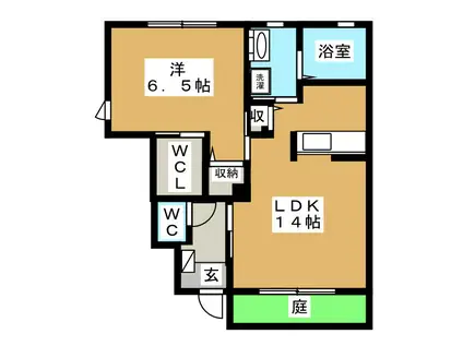 フルール・ブランシェA(1LDK/1階)の間取り写真