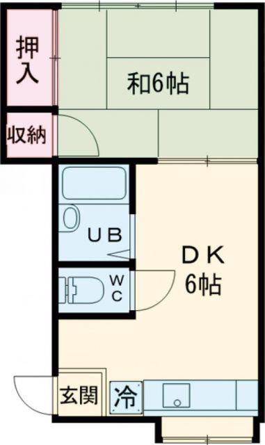 カーサベルポンテA(1DK/2階)の間取り写真