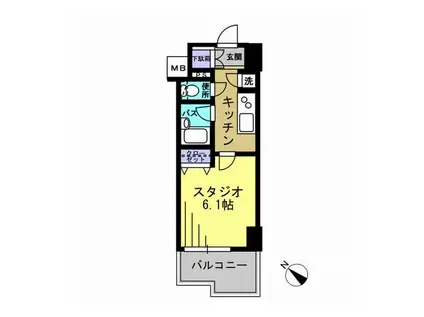 エスティメゾン川崎II(1K/7階)の間取り写真