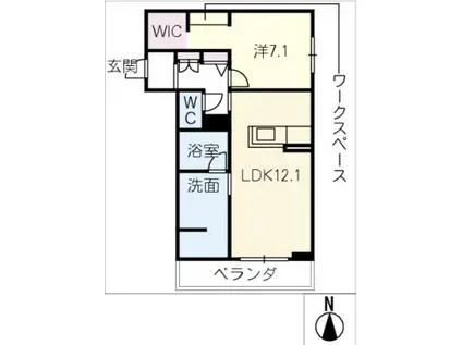 リラフォート(1LDK/3階)の間取り写真