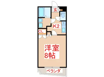 WING壱番館(1K/1階)の間取り写真