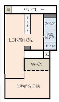 幸和マンション(1LDK/3階)の間取り写真