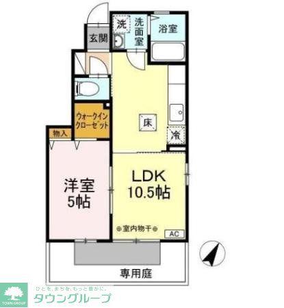 N・コート(1LDK/1階)の間取り写真