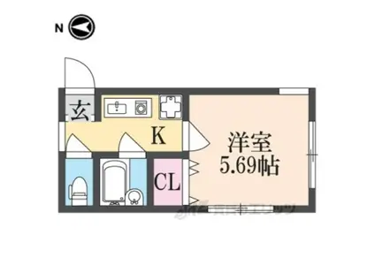 ハイツセリオ(1K/1階)の間取り写真