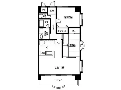 プランドールONE(2LDK/2階)の間取り写真