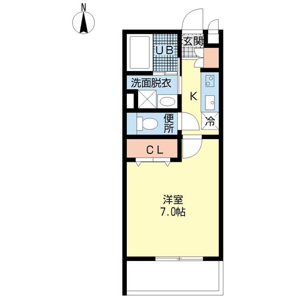 PENSEE(1K/2階)の間取り写真