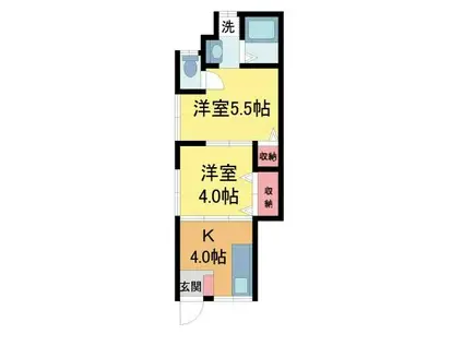 尾崎文化(2K/1階)の間取り写真