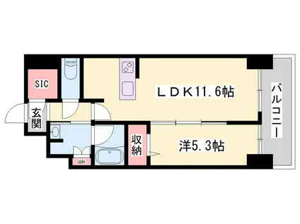 ケイマン(1LDK/7階)の間取り写真