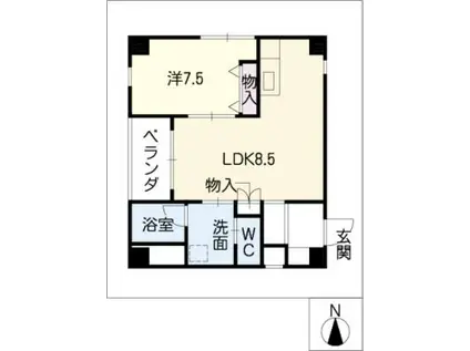 ラマージュ センティア(1LDK/2階)の間取り写真