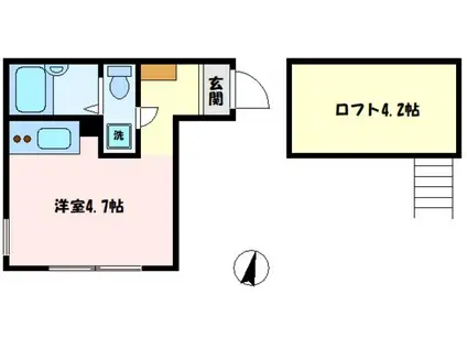 アザーレ・パッシオ三田B棟(ワンルーム/1階)の間取り写真