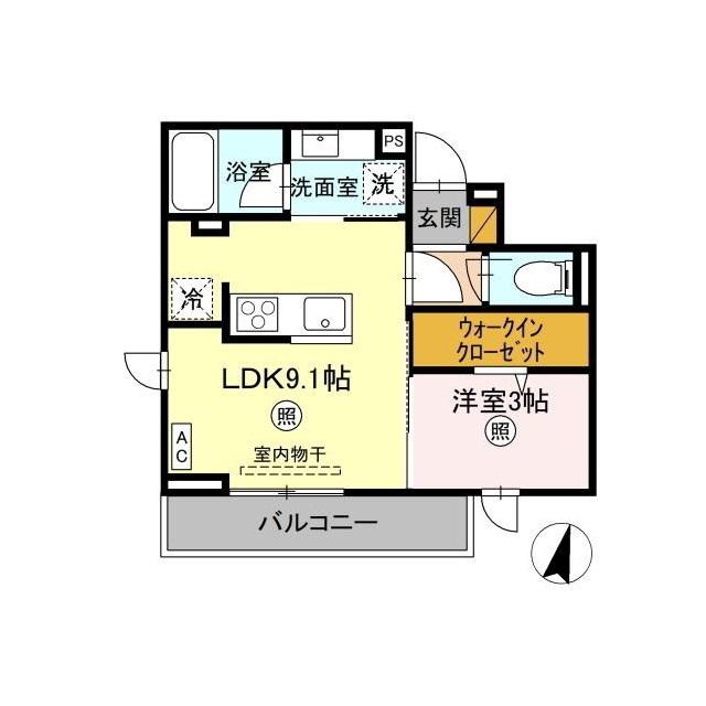 プラデーラ(1LDK/3階)の間取り写真