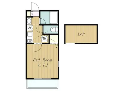 シャン・ドゥ・プレ(1K/2階)の間取り写真