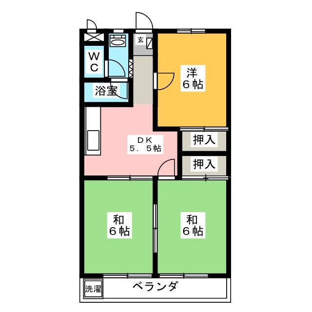 入山ビル(3DK/4階)の間取り写真