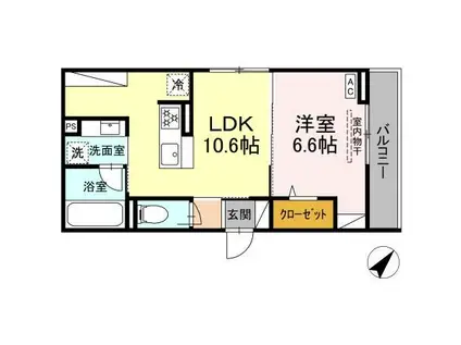 リエージュ(1LDK/3階)の間取り写真