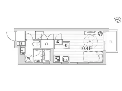 ルナ・ソレイユ桜新町(ワンルーム/1階)の間取り写真