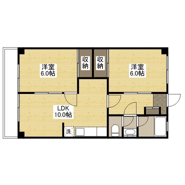ソシエ府中(2LDK/3階)の間取り写真