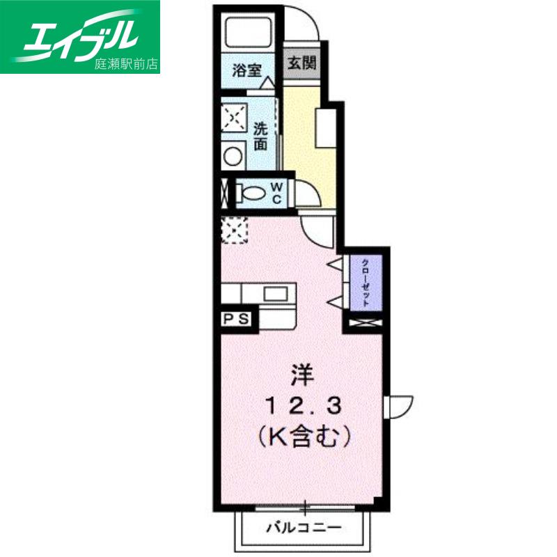 チアフルホームA(ワンルーム/1階)の間取り写真