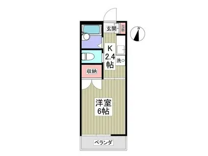 ピアザハイツV(1K/1階)の間取り写真