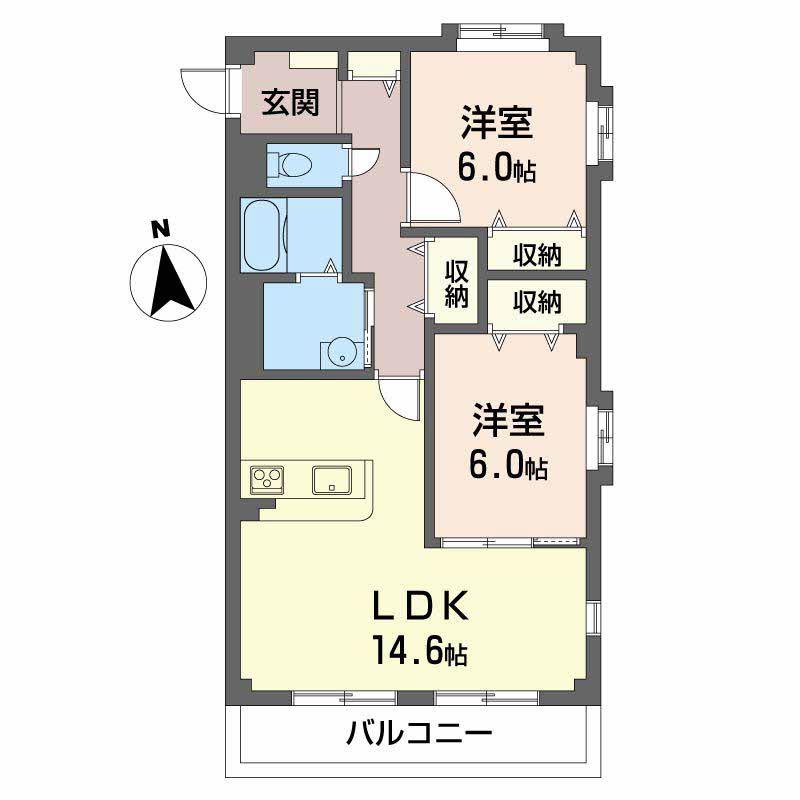 バウライフ(2LDK/1階)の間取り写真