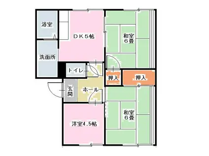 オレンジコーポA(2LDK/1階)の間取り写真