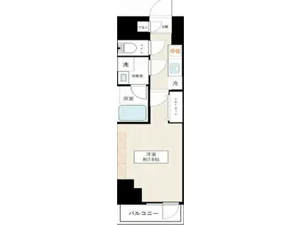 フュージョナル千住緑町(1K/2階)の間取り写真