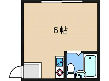 万代住之江コーポ(ワンルーム/1階)の間取り写真