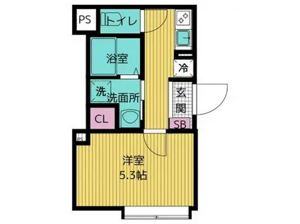 PRATIQUE西巣鴨CLAIR(1K/3階)の間取り写真