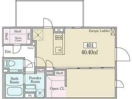 REVE RESIDENCE 学芸大学(1LDK/4階)の間取り写真