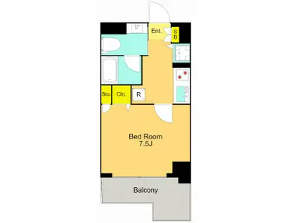 プライマル大井仙台坂(1K/10階)の間取り写真