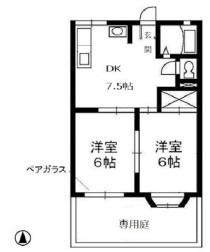 サンハイツ東塚(2DK/1階)の間取り写真