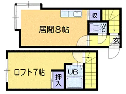 パインバレー羊ヶ丘(1LDK/1階)の間取り写真