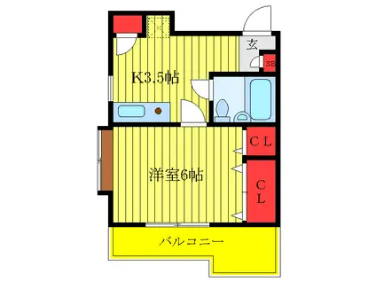 MYフラット宮堀(1K/3階)の間取り写真