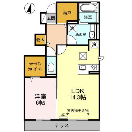 匠乃館D(1LDK/1階)の間取り写真