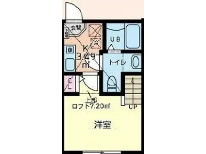 TINA 小田急相模原(1K/2階)の間取り写真