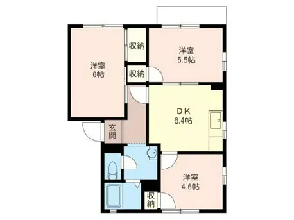 ドミールコトー(3DK/2階)の間取り写真